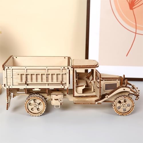 3D Wooden Truck Puzzle, 3D Wooden Puzzle for Adults, DIY Assembly Mechanical Truck Building Kit, Handicraft Wood Car Craft, Birthday for Hobbyist Collectors Family Women Men Age 14+, 246 pcs - Image 4