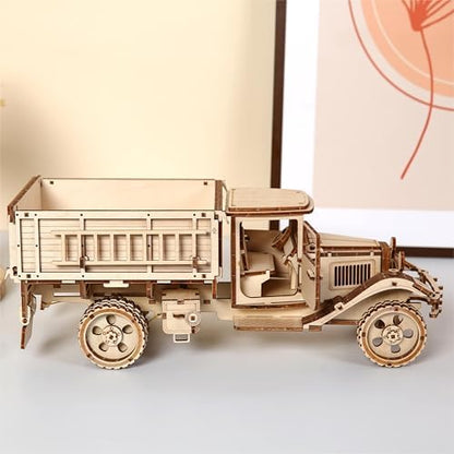 3D Wooden Truck Puzzle, 3D Wooden Puzzle for Adults, DIY Assembly Mechanical Truck Building Kit, Handicraft Wood Car Craft, Birthday for Hobbyist Collectors Family Women Men Age 14+, 246 pcs - Image 4