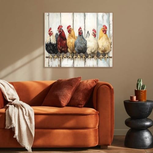 KYOQFVN Chicken Paint by Numbers Kits for Adults - DIY Paint by Numbers Kit on Canvas，Acrylic Painting by Number for Home Wall Decor 16 x 20 inch - Image 5