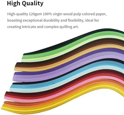 Acoeitl Quilling Paper Strips 600 Strips 28 Clolors Multi-Color Paper Quilling Set Width 5mm Length 39cm Quilling Supplies DIY Quilling Paper Quilling Art Strip for Crafts (6 Pack) - Image 4
