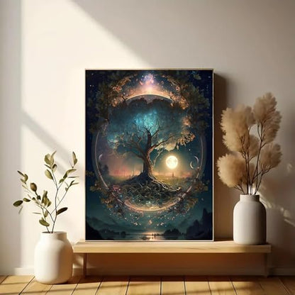 Eiazuiks Stamping Cross Stitch Kit, Tree of Life Counting Cross Stitch Kit for Adult Beginners, Full Line DIY Stitching Kit for Home Decor Cross Stitch Patterns 12x16 inches - Image 3