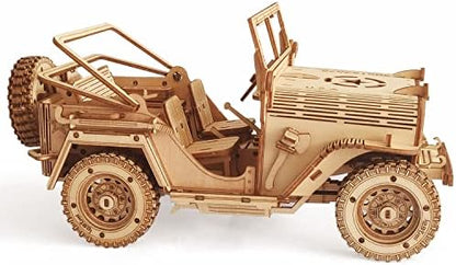 3D Wooden Off-Road Vehicle Puzzle, Wood Crafts DIY Assembly Mechanical SUV Model Kits, Wooden STEM Brain Teaser Puzzle, Christmas Birthday Gifts 3D Puzzle for Adults & Teens - Image 4