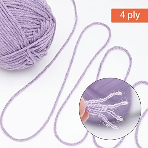 NICEEC 300g Soft Assorted Colors Yarn 100% Acrylic 870yds -Purple Series - Image 3