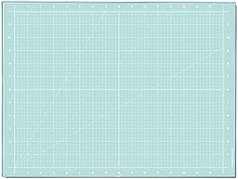 GLASSBOARD STUDIO Aqua Glass Craft Mat (13.5x18in) - Magnetic, Heat & Scratch Resistant, Stain-Proof for Crafting, Cutting, Painting, Mixed Media Artwork - Grid & Angle Lines, Non-Slip Feet by GlassboardStudio