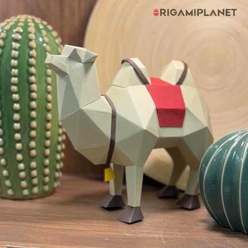 Camel 3D Origami Paper Craft Kit, Creative Handmade Paper Sculpture Art for Home Decor, Unique Pre-Cut DIY Cute Animal Models Papercraft Set, Present for Teens & Adults - Image 7