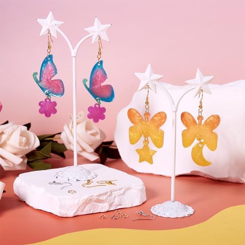 Craftdady 1Pcs Butterfly Silicone Mold Earring Making Kit Love Heart Star Moon Snowflake Rectangle Jewelry Resin Casting Mold with Brass Earring Hooks Jump Rings for DIY Craft Jewelry Making Supplies - Image 6