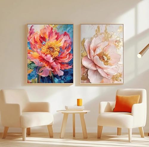 JATOK 3 Pack Paint by Numbers Kit for Adults, Blooming Flowers, 16 x 20 in - Image 7