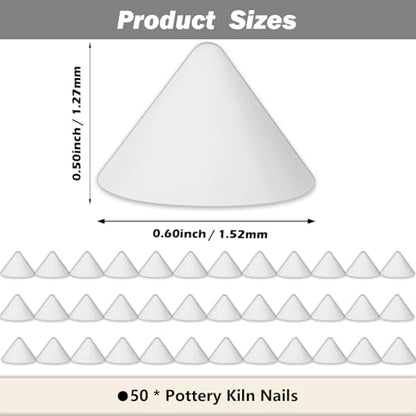 50 Pack Pottery Kiln Nails – High-Temperature Ceramic Refractory Cone Support Nails, Up to 2516℉, Reusable Alumina Firing Tools for Pottery, Ceramics, Glazing & Kiln Shelving Support - Image 3