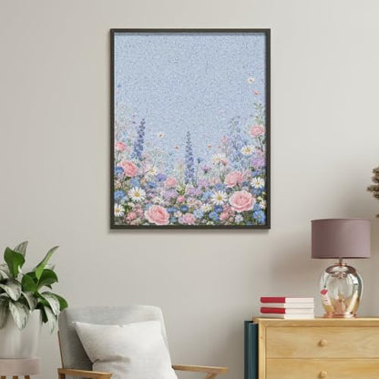Paint by Numbers Kit for Adults Beginner Art Decor Blue Daisy Meadow - Image 4