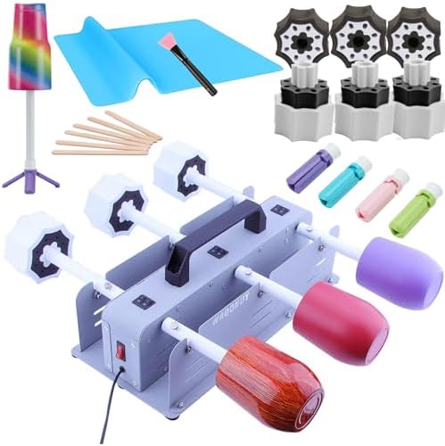 6 Cup Turner for Crafts Tumbler, Cup Turners for Tumblers Starter Kit with 6 Independent Switch, Multi Tumbler Spinner Machine Kit for DIY Epoxy Glitter Tumblers by WAQONUY