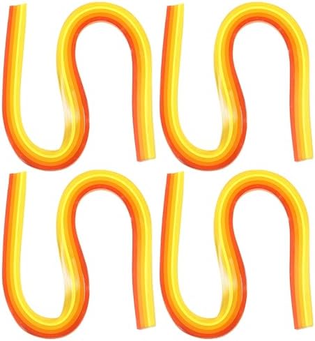 PATIKIL 540 x 5mm Rainbow Quilling Strips Paper,480 Pcs Origami Paper Quilling Strip for Art DIY Hand Craft Christmas, Gradient Yellow by PATIKIL