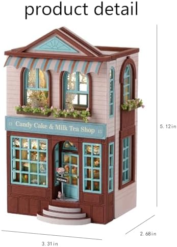 MAGQOO DIY Miniature Dollhouse Kit with Furniture 1:100 Scale Creative Room Mini Wooden Doll House Accessories DIY Miniature House Kit(Candy Cake) - Image 2