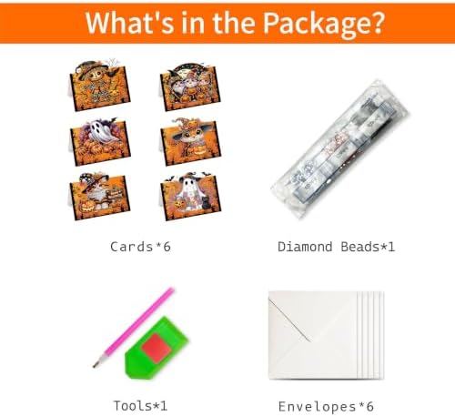 6PCS Halloween Easel Diamond Art Greeting Cards Kit - Image 7