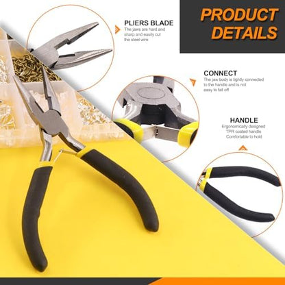 Rustark 1533Pcs Hypoallergenic Earring Making Supplies Kit with Earring Hook, Earring Back, Earring Posts, Jump Ring, Jewelry Pliers, Earring Holder Card, Clear Bag for Jewelry Making Earring Repair - Image 4