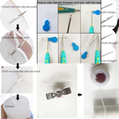Nimozek 32PCS Professional Candle Making Tools Kit, Candle Wick Punching & Threading Set with Storage Bag, Round Nose Pliers & Essential Accessories for Soy Candle DIY, Mold Punching & Wick Centering - Image 4