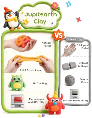 JUPITEARTH Air Dry Clay for Kids, 72 Colors Modeling Clay Kit - Image 3