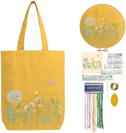 CREAWONDER Canvas Tote Bag Embroidery Kit with Pattern for Beginners, Arts and DIY Embroidery Crafts Kits for Adults, Include Instructions, Embroidery Hoops, Color Threads and Tool by Unknown