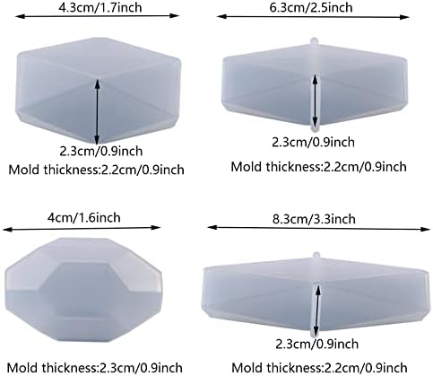 Yayatty Crystal Resin Molds, 7 Style Multi-Facet Gemstone Cube Silicone Resin Molds, Cube Geometric Silicone Molds for Epoxy Resin for Jewelry Making, Home Decor - Image 3