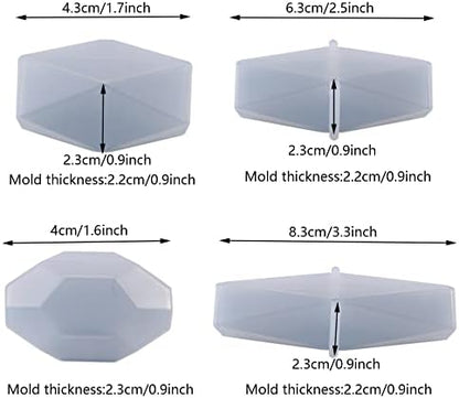 Yayatty Crystal Resin Molds, 7 Style Multi-Facet Gemstone Cube Silicone Resin Molds, Cube Geometric Silicone Molds for Epoxy Resin for Jewelry Making, Home Decor - Image 3