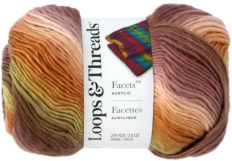 Loops & Threads Facets Yarn - Yarn for Knitting, Crochet, Weaving, and Arts & Crafts - Ember, Acrylic, 3.5 oz by LoopsThreads