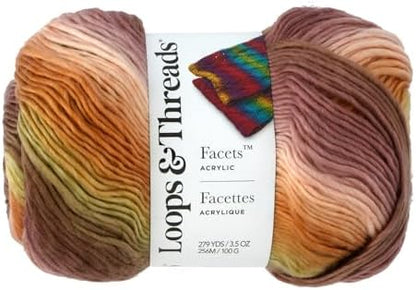 Loops & Threads Facets Yarn - Yarn for Knitting, Crochet, Weaving, and Arts & Crafts - Ember, Acrylic, 3.5 oz - Image 6