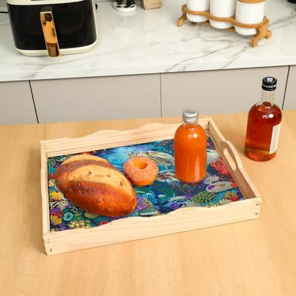 DOTSOPS 5D Landscape Diamond Art Painting Wooden Serving Trays with Handles - Image 5