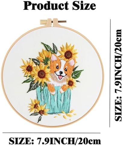 GLTAYLMY Dogs Embroidery Kit for Beginners with Pattern and Instructions,3 Pack Cross Stitch Kits,1 Plastic Embroidery Hoops,Threads and Needles,Needlepoint Kit for Adults - Image 4