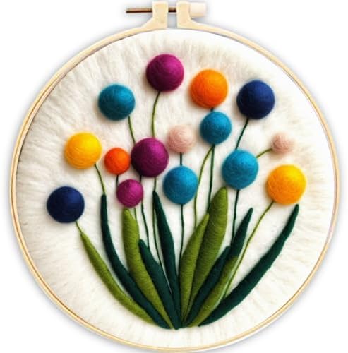 CaptainCrafts Needle Felting Kit for Adults Flowers Pattern DIY Home Decor by CaptainCrafts