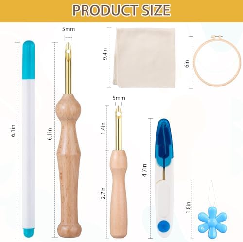 Cheloment Punch Needle Kit for Beginners with Embroidery Hoop,Monks Cloth and Yarns, Embroidery Starter Kit Embroidery Experience Set, Punch Needle Set Adults Beginner Perfect for Craft Lovers - Image 2