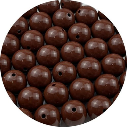 40pcs Acrylic Round Beads for Crafts 16mm Resin Candy Color Spacer Beads with Hole for Jewelry Making Sewing Crafts Decoration Necklaces Bracelets Earrings Supplies(Brown) by Unknown