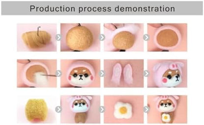 MOPFOL Needle Felting Kit 4 Styles - DIY Wool Craft with Foam Pad, Felting Needles & Accessories for Animal Doll Making(Pig Shiba Inu) - Image 4