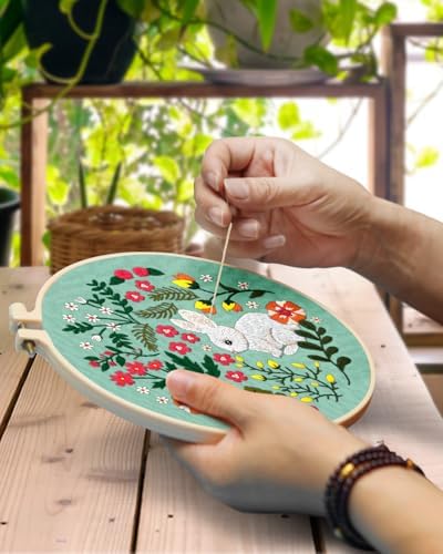 TINDTOP Embroidery Kit for Beginners Adult, Rabbit Embroidery Kit - Image 4