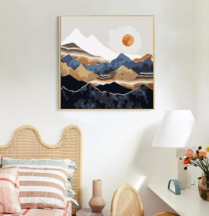 Framed Paint by Numbers Kit for Adults Beginners, Abstract Landscapes - Image 2