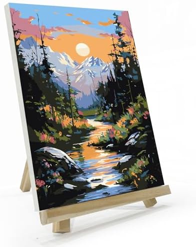 JOOZ Mountain Paint by Number for Adults with Frame, 8x12 Inch by Jooz