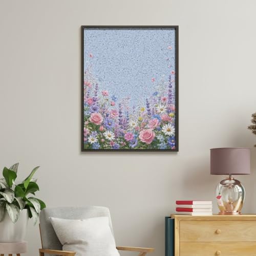 Lyngora Paint by Numbers Kit for Adults Beginner Art Decor Blue Rose Meadow - Image 4