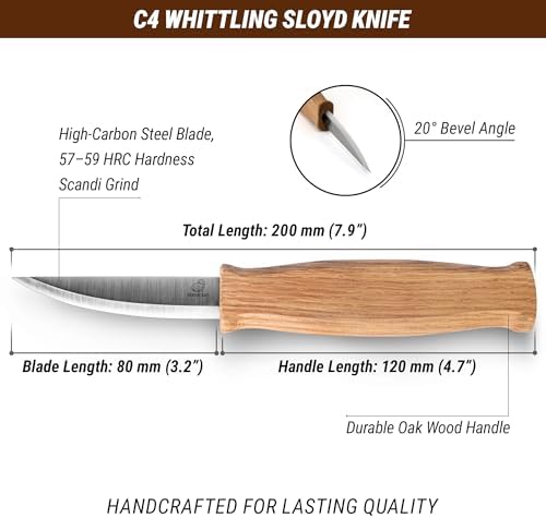BeaverCraft DIY05 Wood Carving Kit C4 Wood Carving Knife for Whittling Sloyd Knife - Image 6