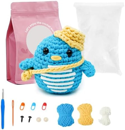 Wadukud Penguins Crochet Kit for Beginners, DIY Crochet Kit for Adults, Crochet Starter Kit with Step-by-Step Video Tutorials for Holiday Craft Gifts for Teen Girls Kids by Unknown
