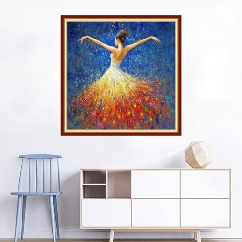 Joyhoor Cross Stitch Kits for Beginners Stamped Cross-Stitch Supplies Needlework preprint Embroidery Kits for Adults DIY Needlepoint Kits Embroidery Patterns 11CT-Ballet Girl 18x18 inchs - Image 2