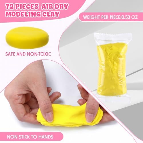 VioraWhite 72 Pcs 38oz Air Dry Clay Bulk Modeling Clay,Pastel - Image 2
