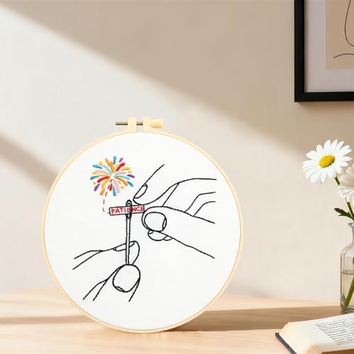 Beginner Embroidery Starter Kit, Easy Hand Embroidery Kits for Beginners Adults, Stamped Cross Stitch Kits for Beginners Adults Craft Kits for Women, Entire Set of Embroidery Supplies & Video Tutorial - Image 5