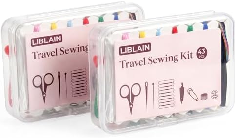LIBLAIN Mini Sewing Kit with Big Eye Steel Needles for Adults and Beginners by LIBLAIN