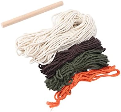Macrame Kit Pattern, DIY Weaving Material Set for Adults, Peaceful Relaxing Craft Kit with Cotton Threads, Wooden Stick and User Manual, Bohemian Style Home Decor for Women - Image 4