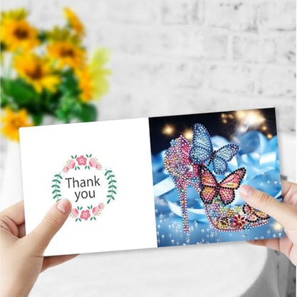 DIY Diamond Greeting Cards Set Christmas, 5D DIY Diamond Art Painting Greeting Card, DIY Christmas Card Making Kits for Family Friends Handmade Gift-#25-High Heels - Image 5
