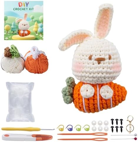 EOKPHULL Crochet Kit for Beginners, Easy DIY Crochet & Knitting Kit for Adults with Step-by-Step Video Tutorials, Yarns, Stuffing, Crochet Hook and Accessories, Crochet Craft Set by Unknown