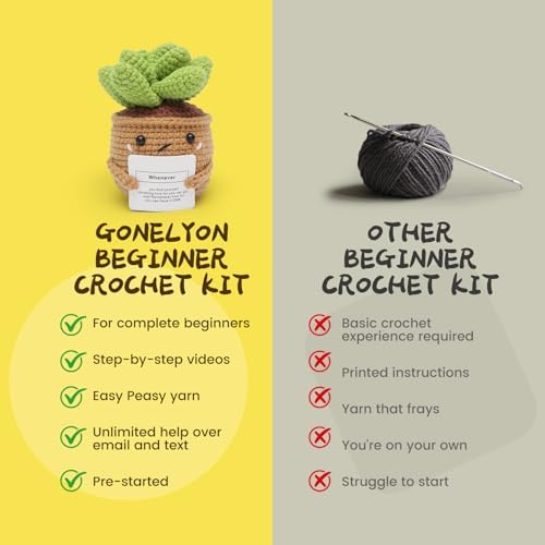 GONELYON Crochet Kit for Beginners, Beginner Crochet Starter Kit - Image 4