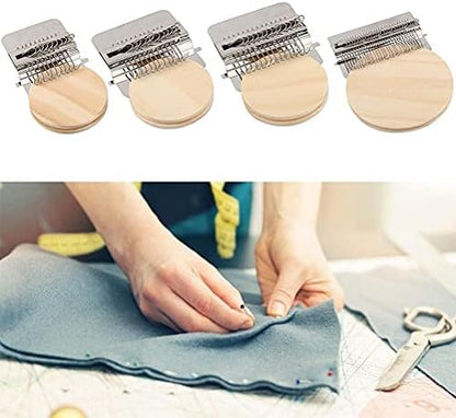 Small Loom Speedweve Type Weave Tool,darning Loom Quickly Mini Mending Convenient Darning Loom for Mending Jeans Socks Clothes Loom Machine Makes Beautiful Stitching Diy Weaving Arts (14 Hooks) - Image 5