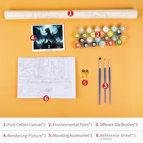 TUMOVO Dragon Paint by Number Kit for Adults - Image 3