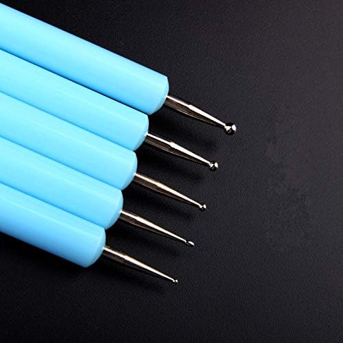 5 pcs/Set Soft Pottery Clay Tool Silicone & Stainless Steel Two Head Sculpting Polymer Modelling Shaper Art Tools Blue - Image 5