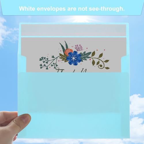 50 Packs Blue 5x7 Envelopes, Blue Envelopes 5x7, A7 Invitation Envelopes Self Seal for Weddings, Invitations, Photos, Greeting Cards, Mailing - Image 4
