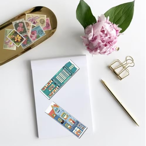FREEBLOSS 6 Set Cross Stitch Bookmark Kits 11CT 8"x2.4" Street View - Image 6